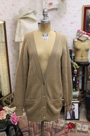 Vintage Chanel CamelHair Beige Cardigan Size S as marked 80s