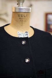 Vintage Chanel Navy Boucle Jacket FR38 90s