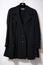 Vintage Chanel Black Thin Dolly Jacket FR36/38 90s