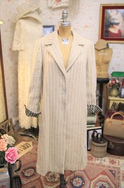 Vintage Chanel Beige Alpaca Wool Coat FR40 2000