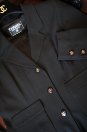 Vintage Chanel Black Blazer 4 Pockets Style 1995 Spring Ready to Wear FR38