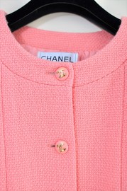 Vintage Chanel Pink Wool Pink Wool Jacket FR36 80s