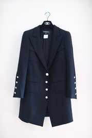 Pre Owned Chanel Black Wool Blazer 2007 Spring FR40