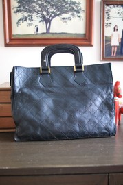 Vintage Chanel Black Quilted Lambskin Tote Bag from 1987 34cm Wide