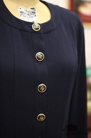 Vintage Chanel Navy Wool Dolly Style Jacket FR40 Fits A FR38 Gals