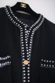 Vintage Chanel Black Wool Jacket FR38 1990