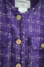 Pre Owned Chanel Pretty Purple Tweed Jacket FR36 2006 Spring Collection