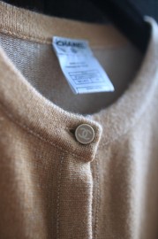Sweetest Pre Owned Chanel Beige Cashmere Cardigan FR44 from 2001 Fits FR40/42 Gals