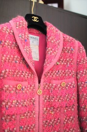 Vintage Chanel Shocking Pink Multi Tweed Jacket FR36 1991 F/W