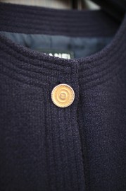 Vintage Chanel Navy Wool Jacket FR42 80s