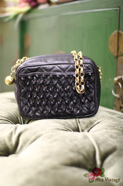 Vintage Chanel Black Lambskin With Interesting Knots Details Mini Purse