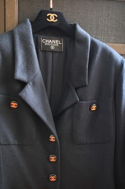 Vintage Chanel Cashmere Navy Coat FR36/38 1994