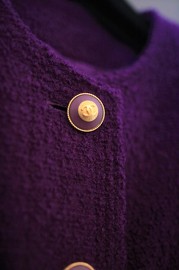 Vintage Chanel Gorgeous Purple Boucle Jacket FR44 1993 Fall