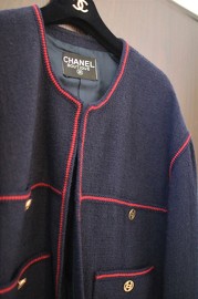 Vintage Chanel Navy with Red Trim Suits FR40-44 from 80s
