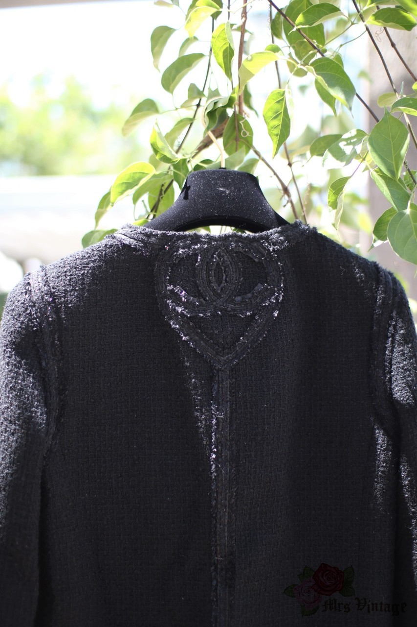 Pre Owned Chanel Black Tweed Wool Jacket FR36 2009 Cruise Collection - Mrs  Vintage - Selling Vintage Wedding Lace Dress / Gowns & Accessories from  1920s – 1990s. And many One of